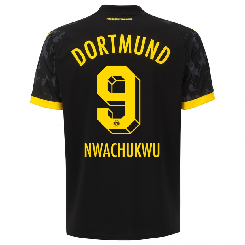 Kinder Isaak Nwachukwu #9 Schwarz Auswärtstrikot Trikot 2023/24 T-Shirt Schweiz
