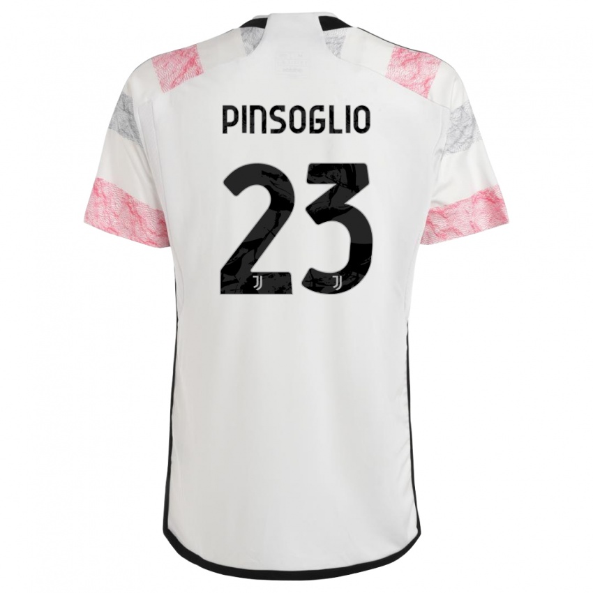 Enfant Maillot Carlo Pinsoglio #23 Blanc Rose Tenues Extérieur 2023/24 T-Shirt Suisse