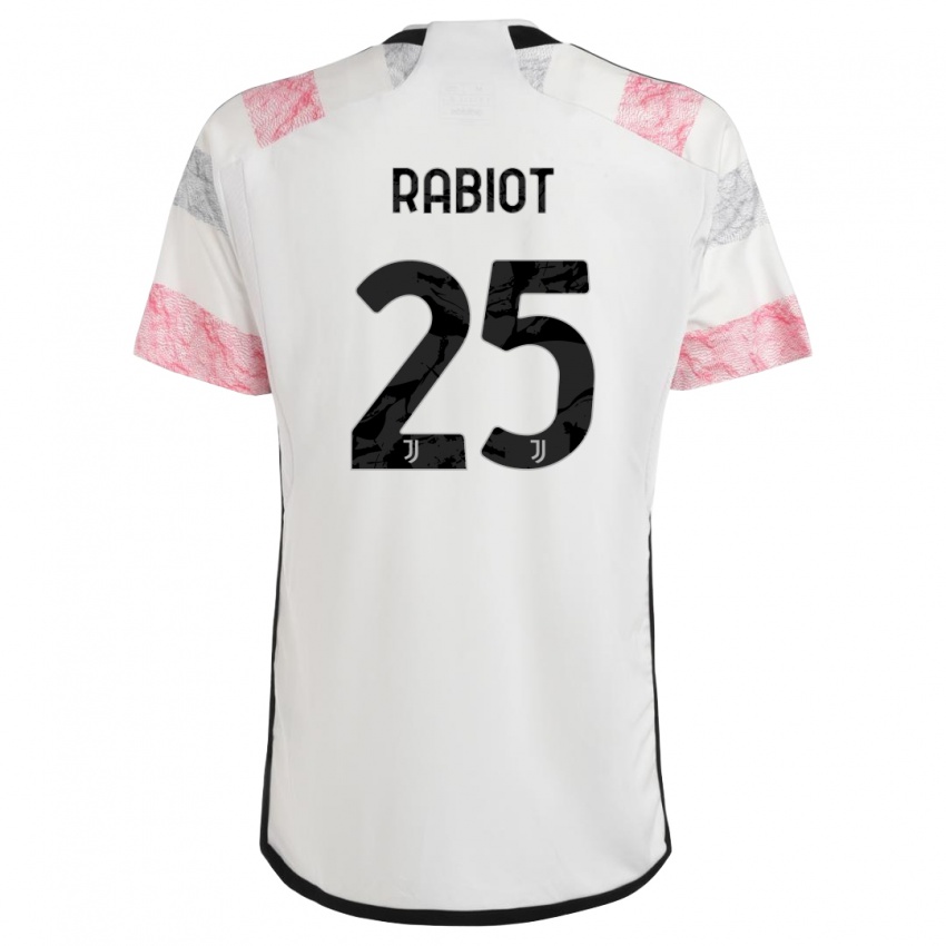 Enfant Maillot Adrien Rabiot #25 Blanc Rose Tenues Extérieur 2023/24 T-Shirt Suisse