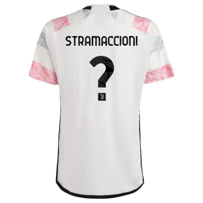 Enfant Maillot Diego Stramaccioni #0 Blanc Rose Tenues Extérieur 2023/24 T-Shirt Suisse