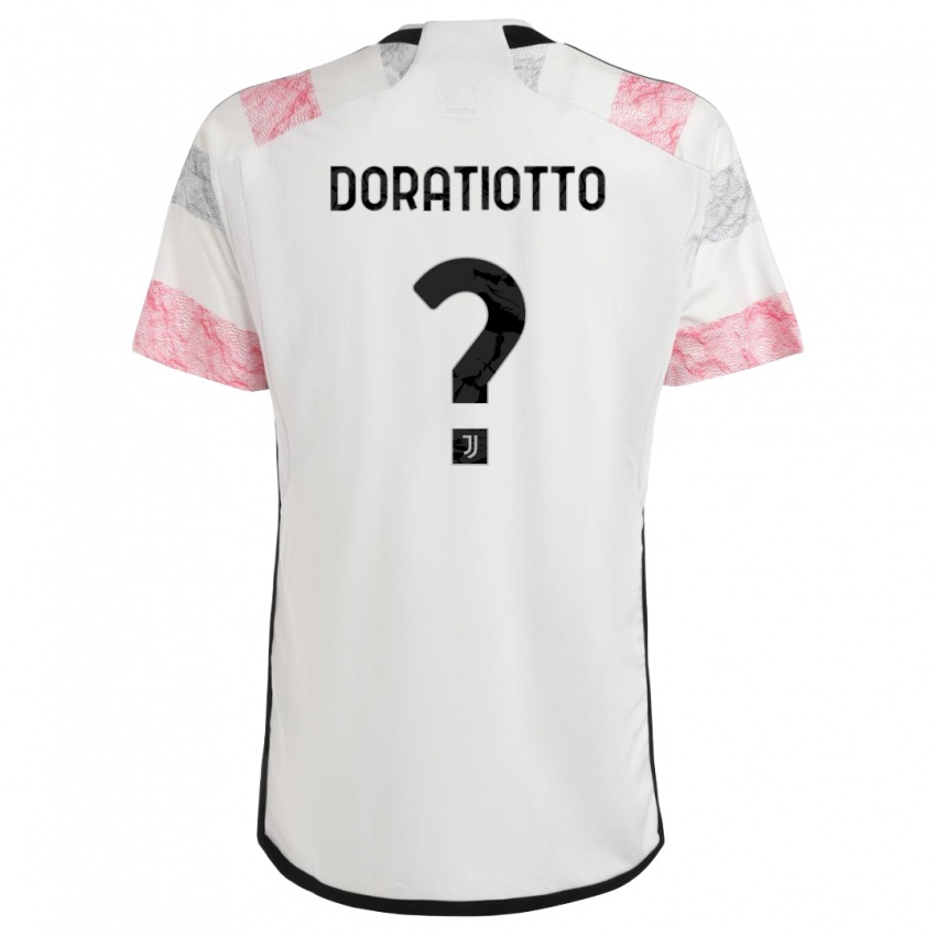 Enfant Maillot Giulio Doratiotto #0 Blanc Rose Tenues Extérieur 2023/24 T-Shirt Suisse