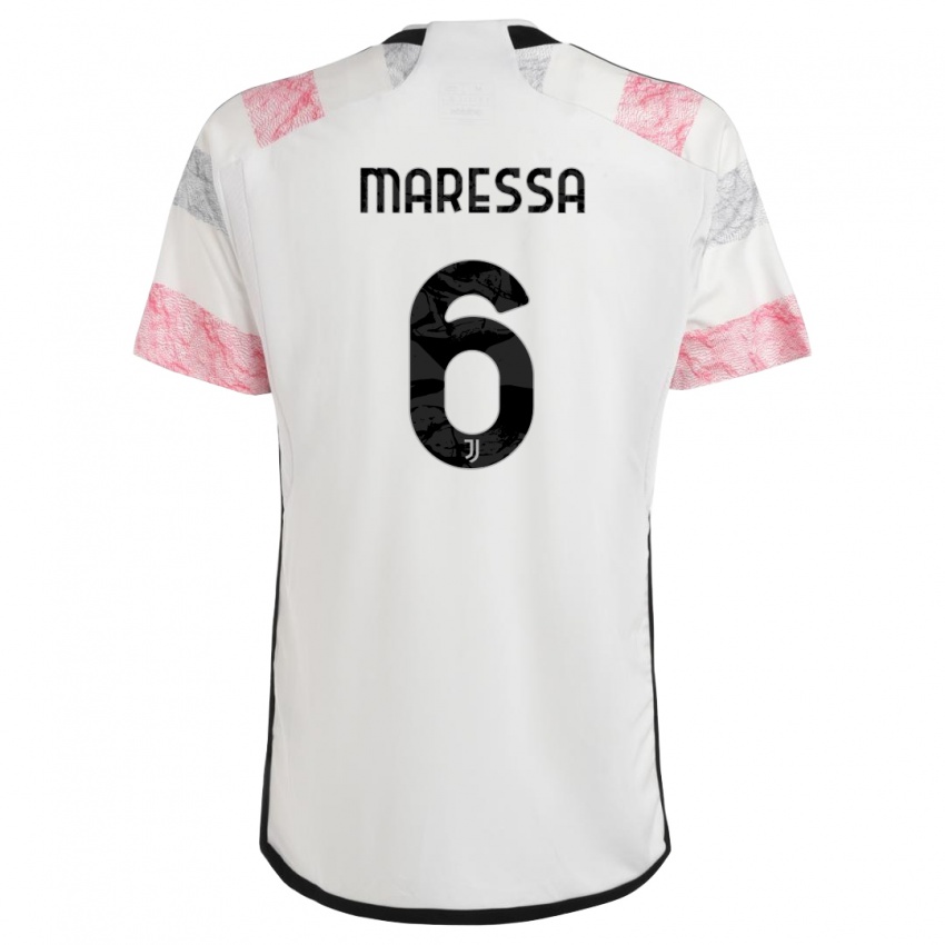 Enfant Maillot Tommaso Maressa #6 Blanc Rose Tenues Extérieur 2023/24 T-Shirt Suisse
