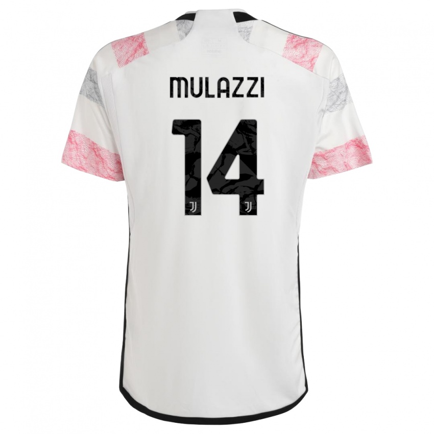 Kinder Gabriele Mulazzi #14 Weiß Rosa Auswärtstrikot Trikot 2023/24 T-Shirt Schweiz