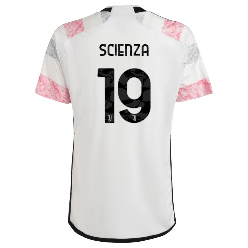 Kinder Michele Scienza #19 Weiß Rosa Auswärtstrikot Trikot 2023/24 T-Shirt Schweiz