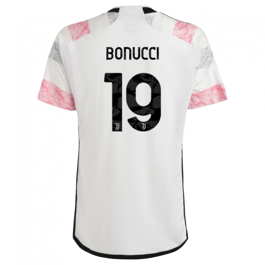 Enfant Maillot Leonardo Bonucci #19 Blanc Rose Tenues Extérieur 2023/24 T-Shirt Suisse