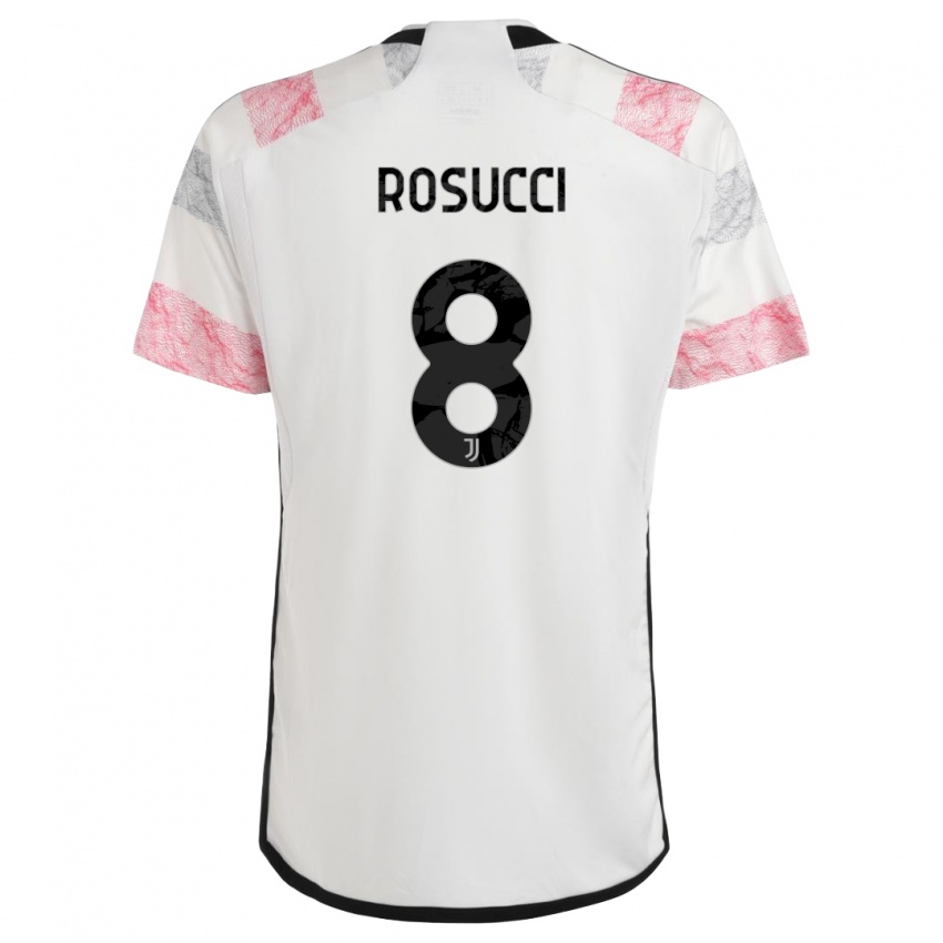 Kinder Martina Rosucci #8 Weiß Rosa Auswärtstrikot Trikot 2023/24 T-Shirt Schweiz