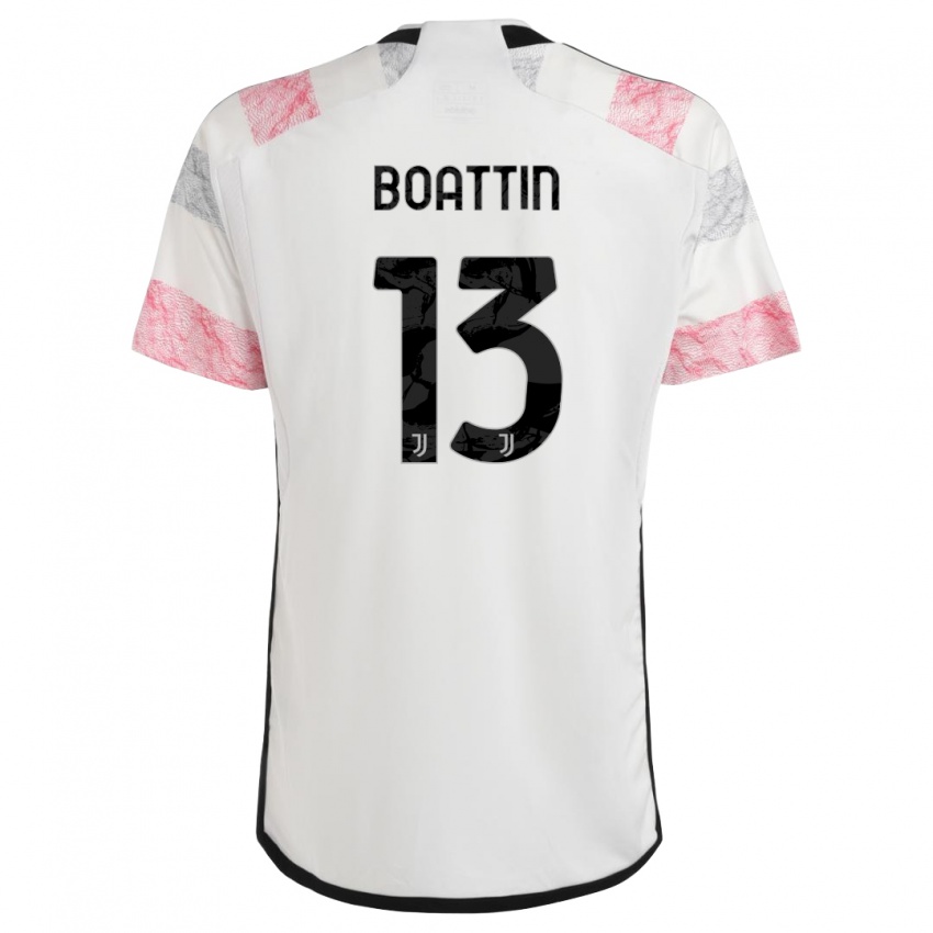Kinder Lisa Boattin #13 Weiß Rosa Auswärtstrikot Trikot 2023/24 T-Shirt Schweiz