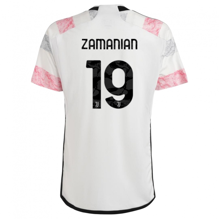 Kinder Annahita Zamanian #19 Weiß Rosa Auswärtstrikot Trikot 2023/24 T-Shirt Schweiz