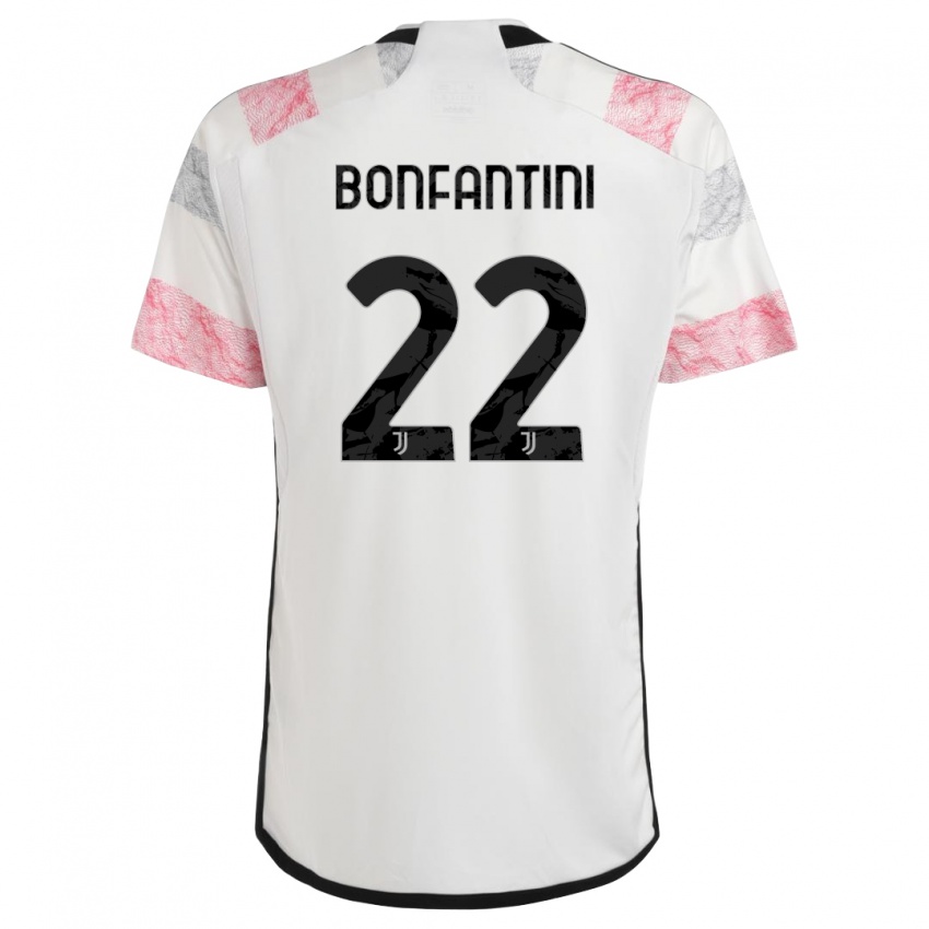 Enfant Maillot Agnese Bonfantini #22 Blanc Rose Tenues Extérieur 2023/24 T-Shirt Suisse