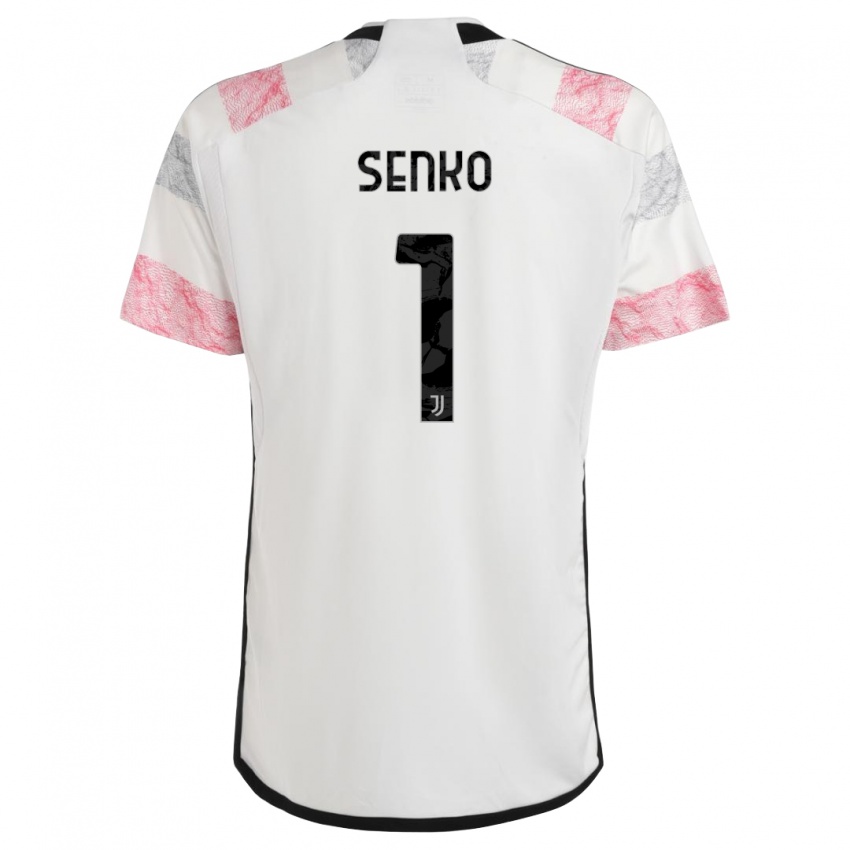 Kinder Zsombor Senko #1 Weiß Rosa Auswärtstrikot Trikot 2023/24 T-Shirt Schweiz