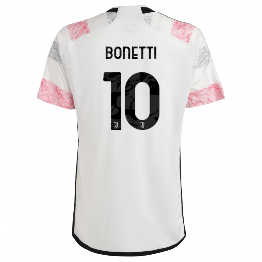 Enfant Maillot Andrea Bonetti #10 Blanc Rose Tenues Extérieur 2023/24 T-Shirt Suisse
