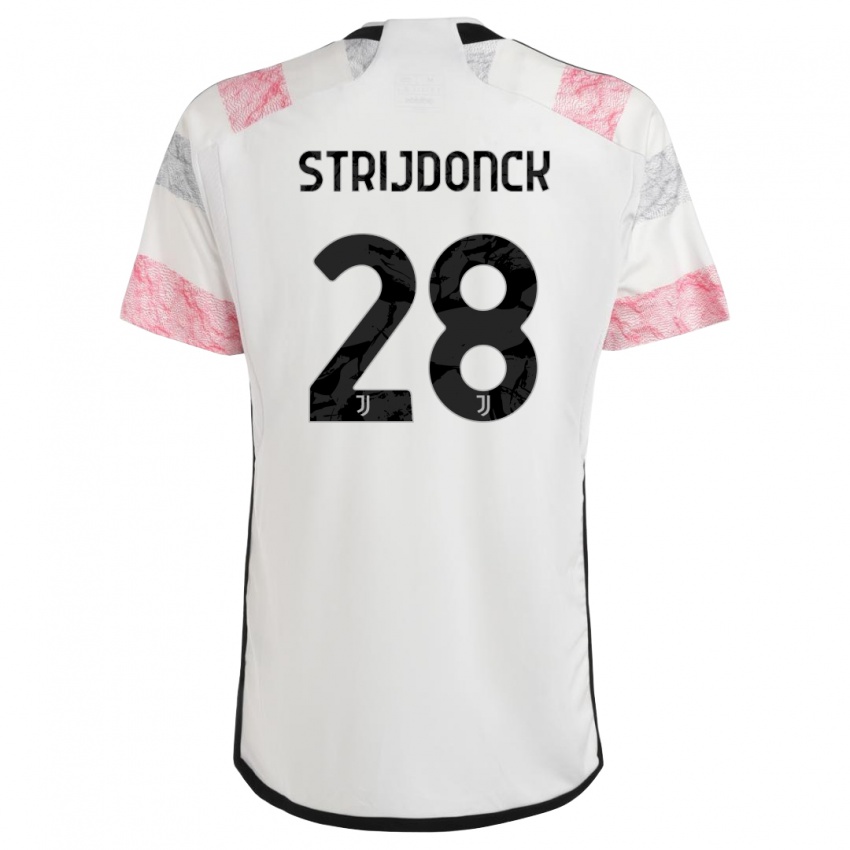 Enfant Maillot Bayron Strijdonck #28 Blanc Rose Tenues Extérieur 2023/24 T-Shirt Suisse