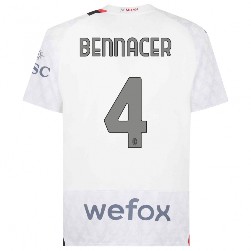 Enfant Maillot Ismael Bennacer #4 Blanc Tenues Extérieur 2023/24 T-Shirt Suisse