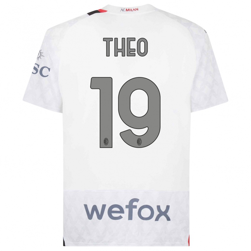 Enfant Maillot Theo Hernandez #19 Blanc Tenues Extérieur 2023/24 T-Shirt Suisse