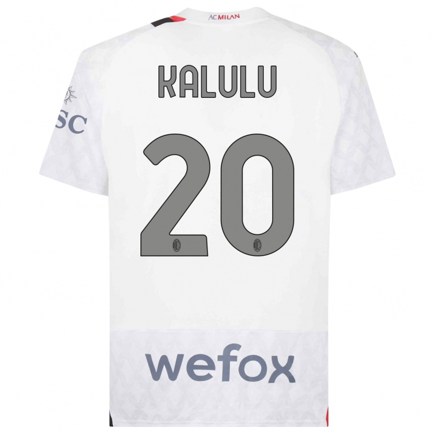 Enfant Maillot Pierre Kalulu #20 Blanc Tenues Extérieur 2023/24 T-Shirt Suisse