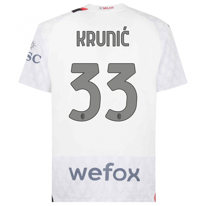 Enfant Maillot Rade Krunic #33 Blanc Tenues Extérieur 2023/24 T-Shirt Suisse