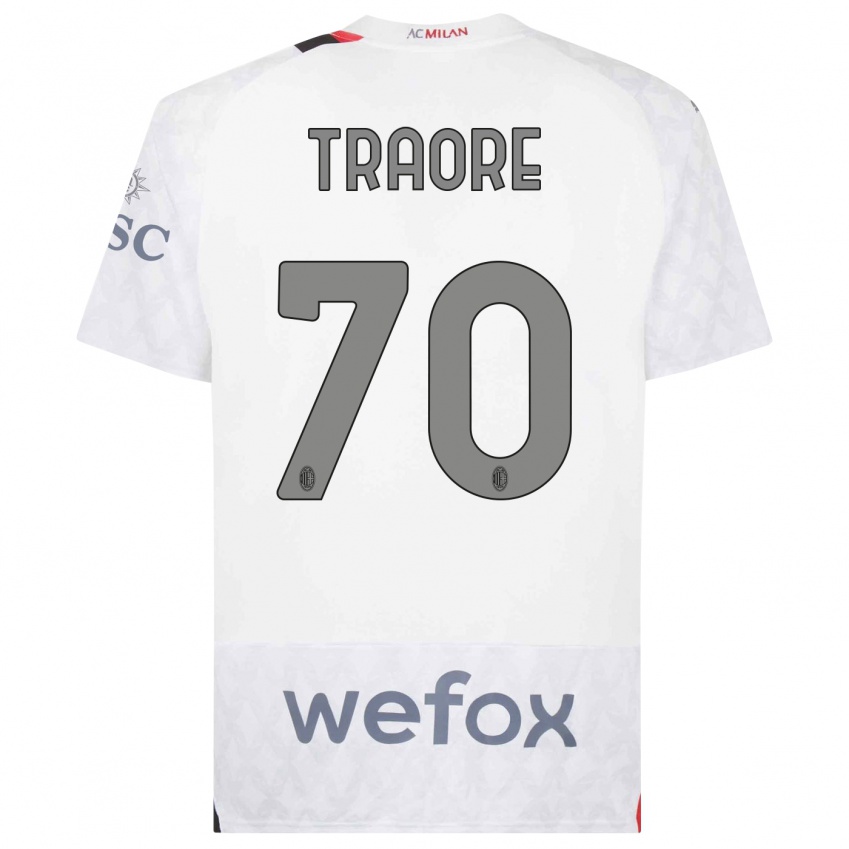 Enfant Maillot Chaka Traore #70 Blanc Tenues Extérieur 2023/24 T-Shirt Suisse
