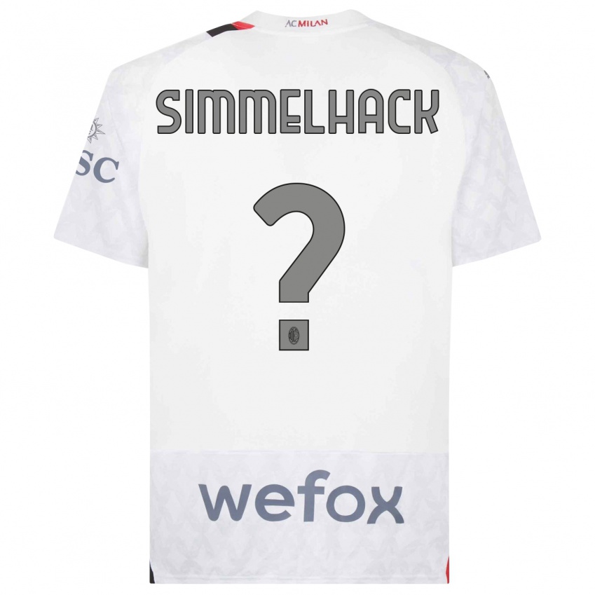 Enfant Maillot Alexander Simmelhack #0 Blanc Tenues Extérieur 2023/24 T-Shirt Suisse