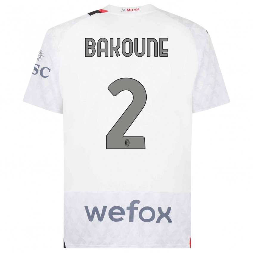 Enfant Maillot Adam Bakoune #2 Blanc Tenues Extérieur 2023/24 T-Shirt Suisse