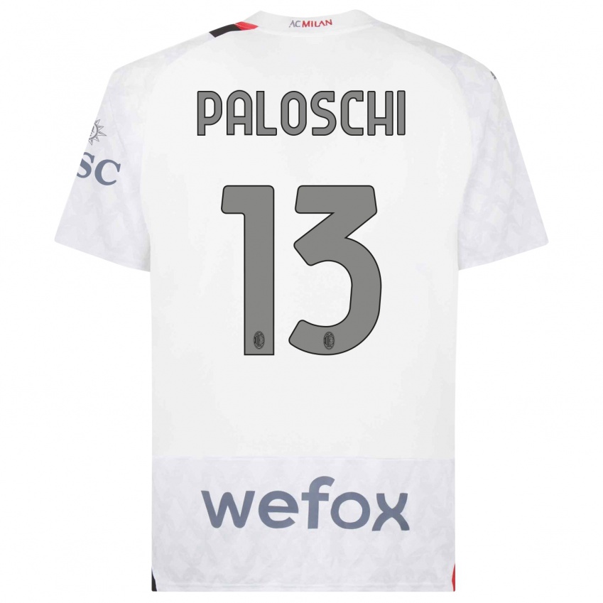 Enfant Maillot Dorian Paloschi #13 Blanc Tenues Extérieur 2023/24 T-Shirt Suisse