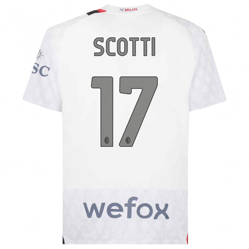 Enfant Maillot Filippo Scotti #17 Blanc Tenues Extérieur 2023/24 T-Shirt Suisse