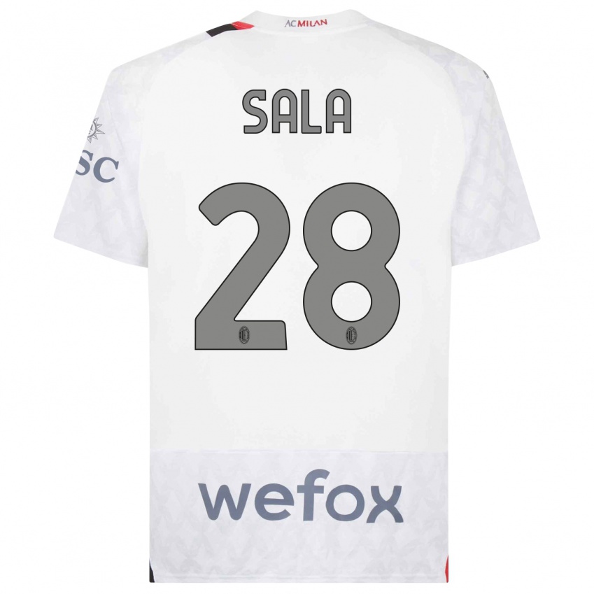 Enfant Maillot Emanuele Sala #28 Blanc Tenues Extérieur 2023/24 T-Shirt Suisse