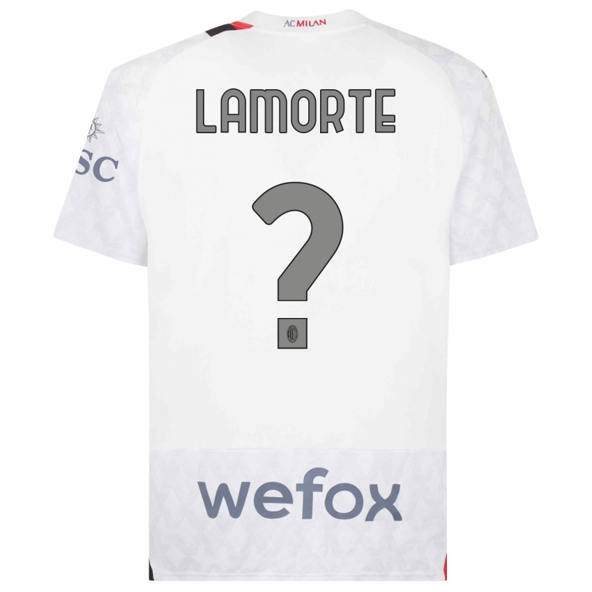 Enfant Maillot Alessandro Lamorte #0 Blanc Tenues Extérieur 2023/24 T-Shirt Suisse