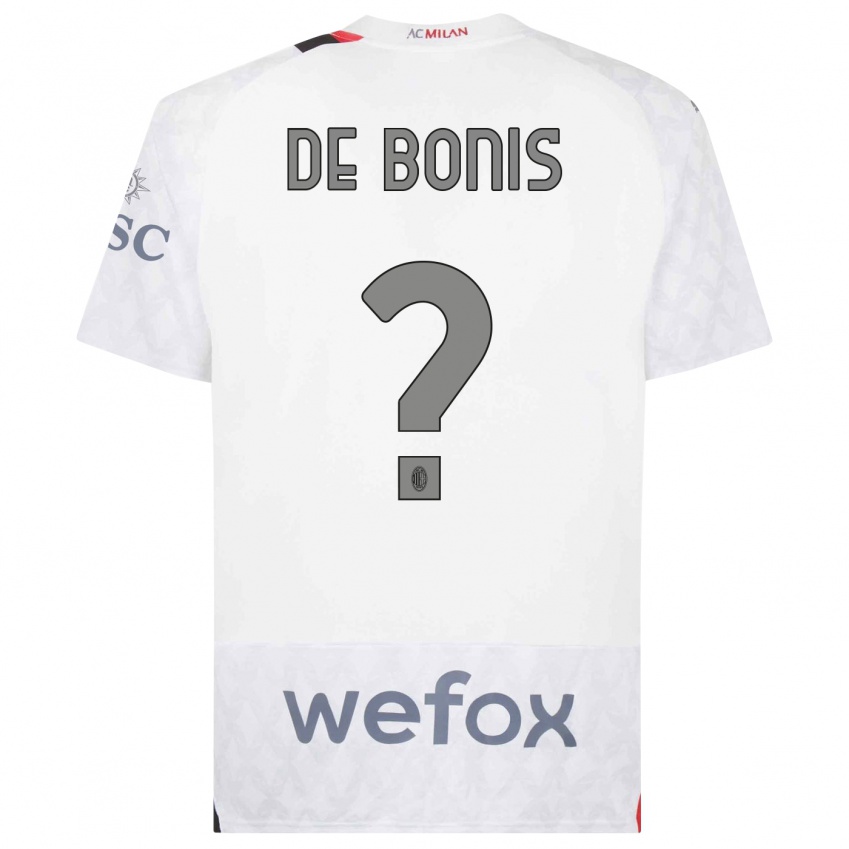 Enfant Maillot Andrea De Bonis #0 Blanc Tenues Extérieur 2023/24 T-Shirt Suisse