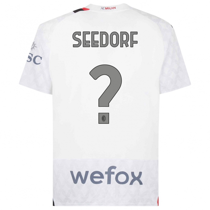Enfant Maillot Denzel Seedorf #0 Blanc Tenues Extérieur 2023/24 T-Shirt Suisse