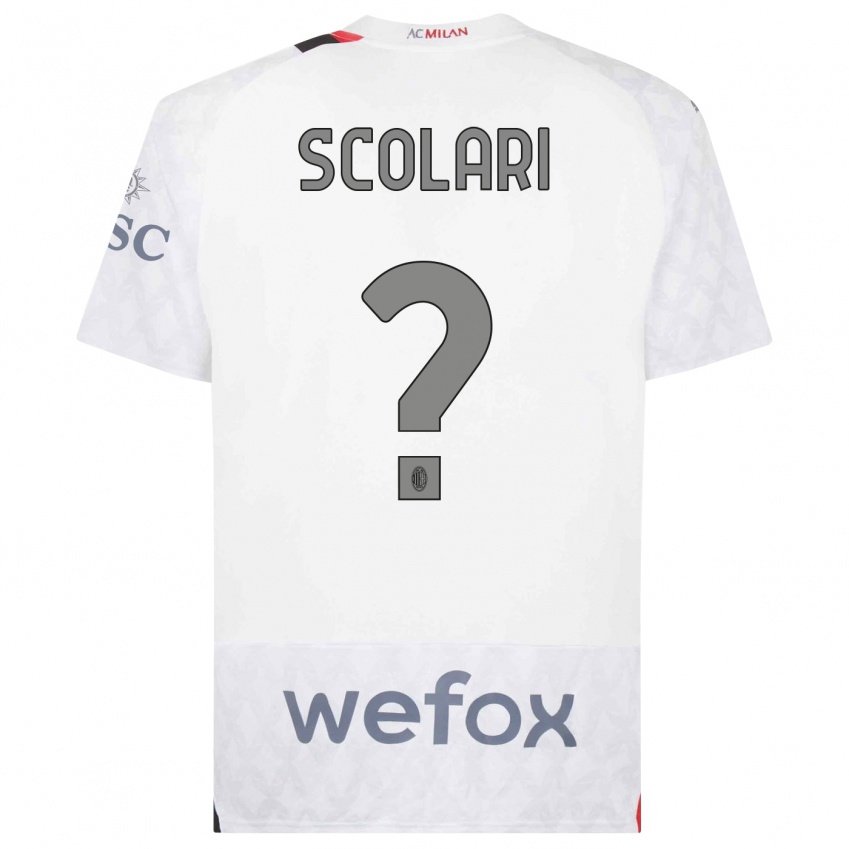 Enfant Maillot Davide Scolari #0 Blanc Tenues Extérieur 2023/24 T-Shirt Suisse