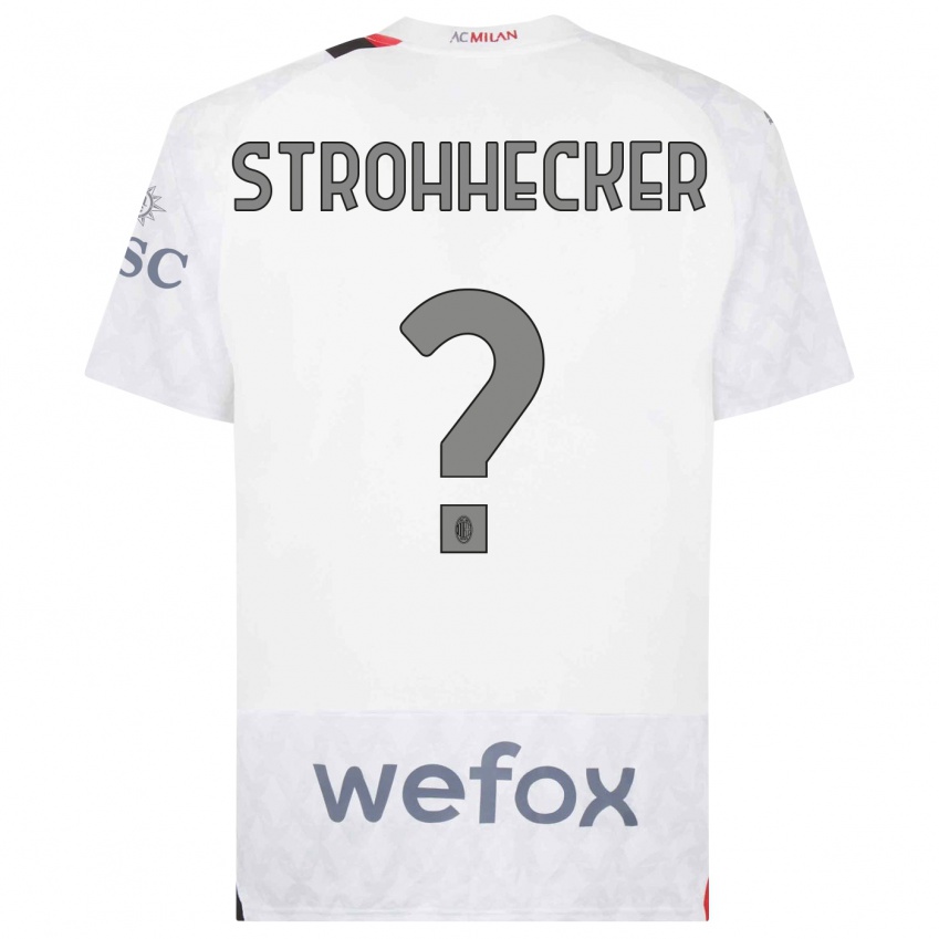 Enfant Maillot Riccardo Strohhecker #0 Blanc Tenues Extérieur 2023/24 T-Shirt Suisse