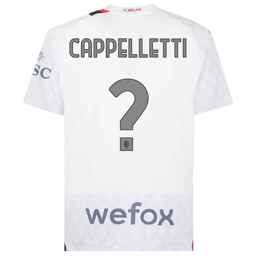 Enfant Maillot Mattia Cappelletti #0 Blanc Tenues Extérieur 2023/24 T-Shirt Suisse