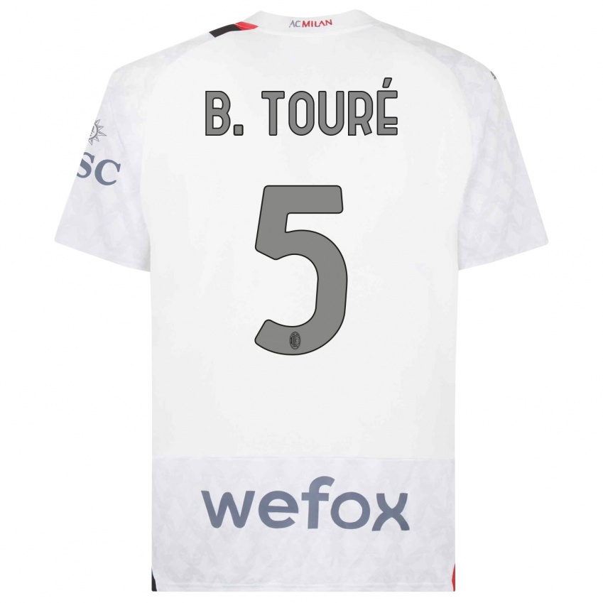 Enfant Maillot Fode Ballo-Toure #5 Blanc Tenues Extérieur 2023/24 T-Shirt Suisse