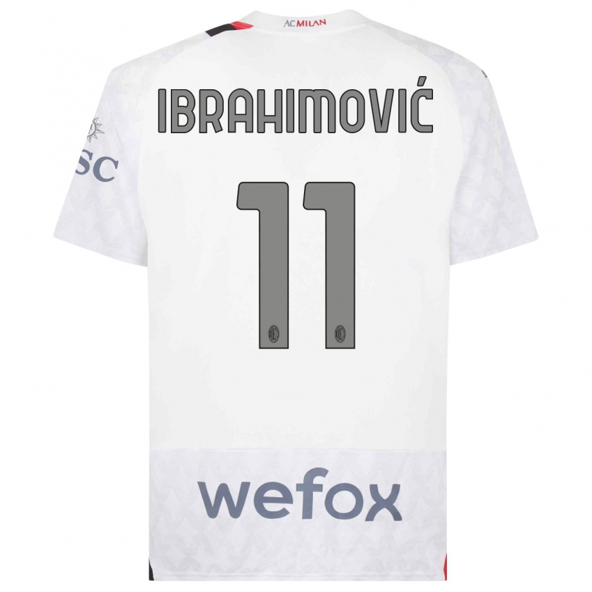 Kinder Zlatan Ibrahimovic #11 Weiß Auswärtstrikot Trikot 2023/24 T-Shirt Schweiz