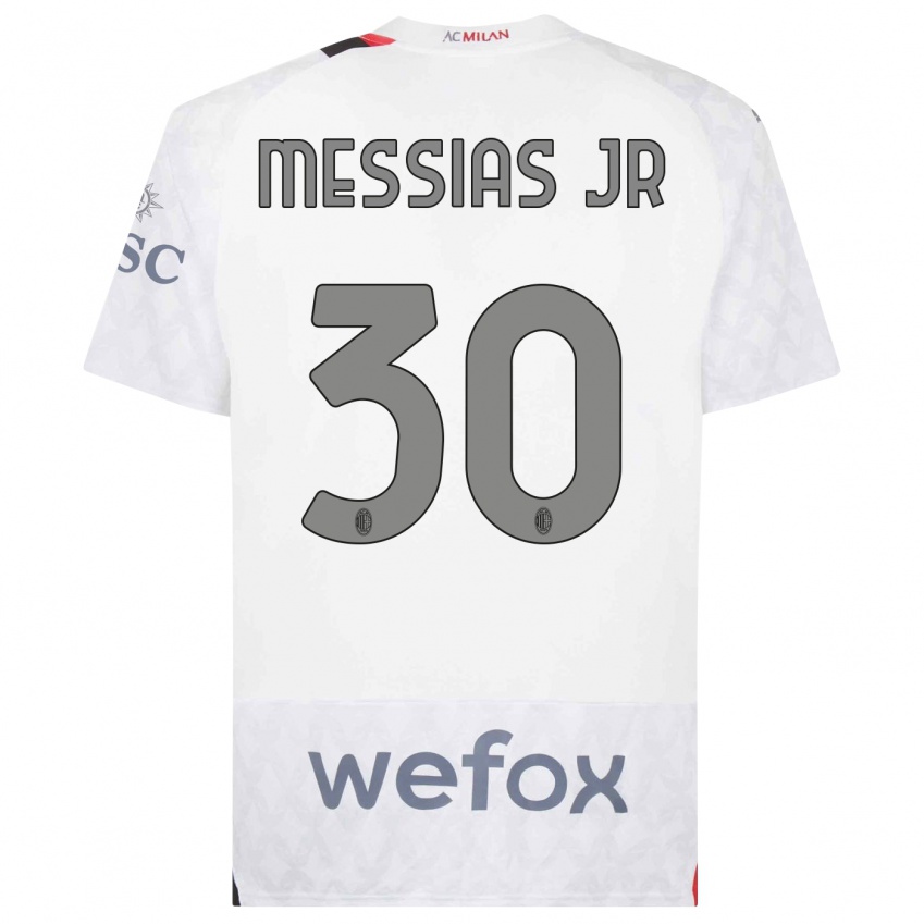 Enfant Maillot Junior Messias #30 Blanc Tenues Extérieur 2023/24 T-Shirt Suisse