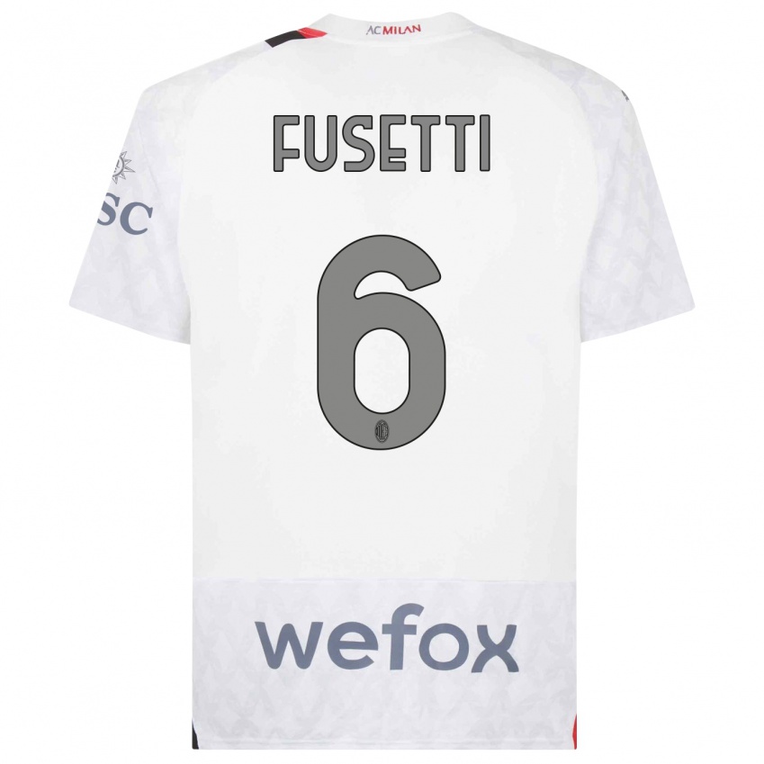 Enfant Maillot Laura Fusetti #6 Blanc Tenues Extérieur 2023/24 T-Shirt Suisse