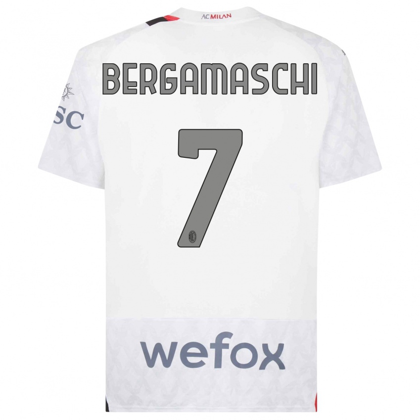 Enfant Maillot Valentina Bergamaschi #7 Blanc Tenues Extérieur 2023/24 T-Shirt Suisse