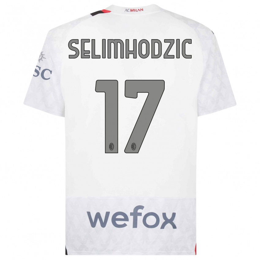Enfant Maillot Noa Selimhodzic #17 Blanc Tenues Extérieur 2023/24 T-Shirt Suisse