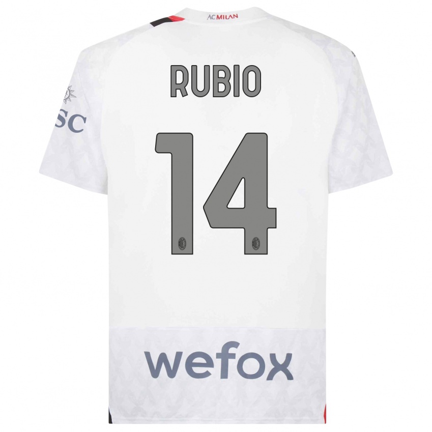 Enfant Maillot Silvia Rubio #14 Blanc Tenues Extérieur 2023/24 T-Shirt Suisse