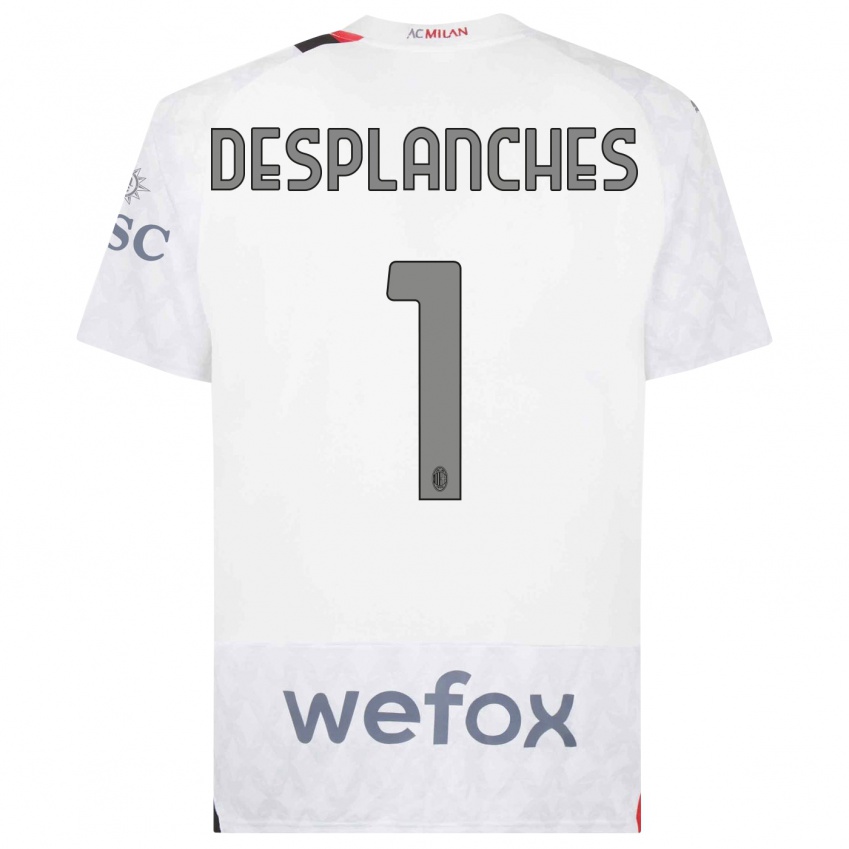 Enfant Maillot Sebastiano Desplanches #1 Blanc Tenues Extérieur 2023/24 T-Shirt Suisse
