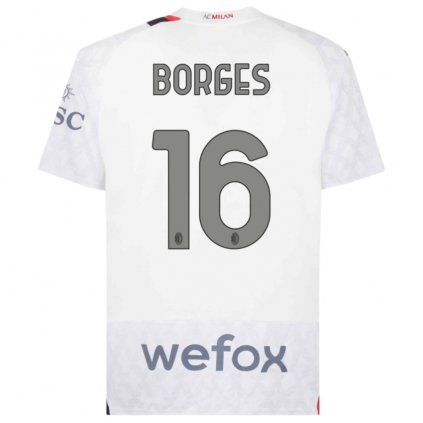 Enfant Maillot Lenny Borges #16 Blanc Tenues Extérieur 2023/24 T-Shirt Suisse