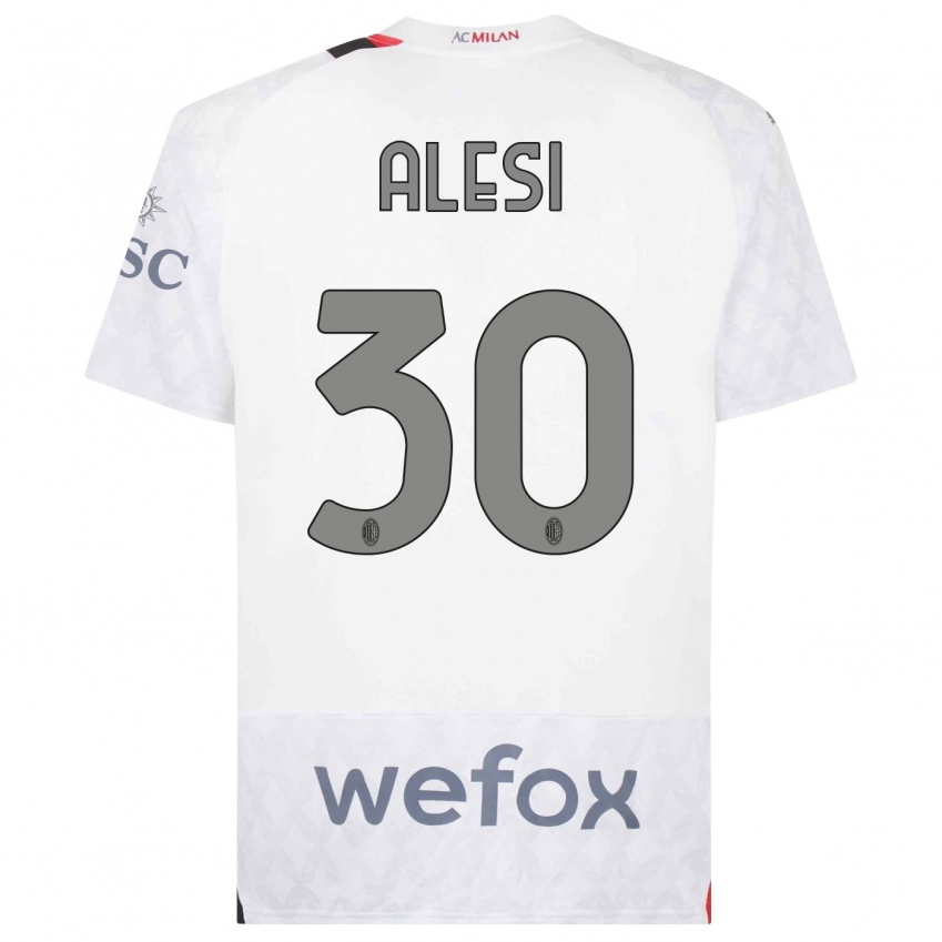 Enfant Maillot Gabriele Alesi #30 Blanc Tenues Extérieur 2023/24 T-Shirt Suisse