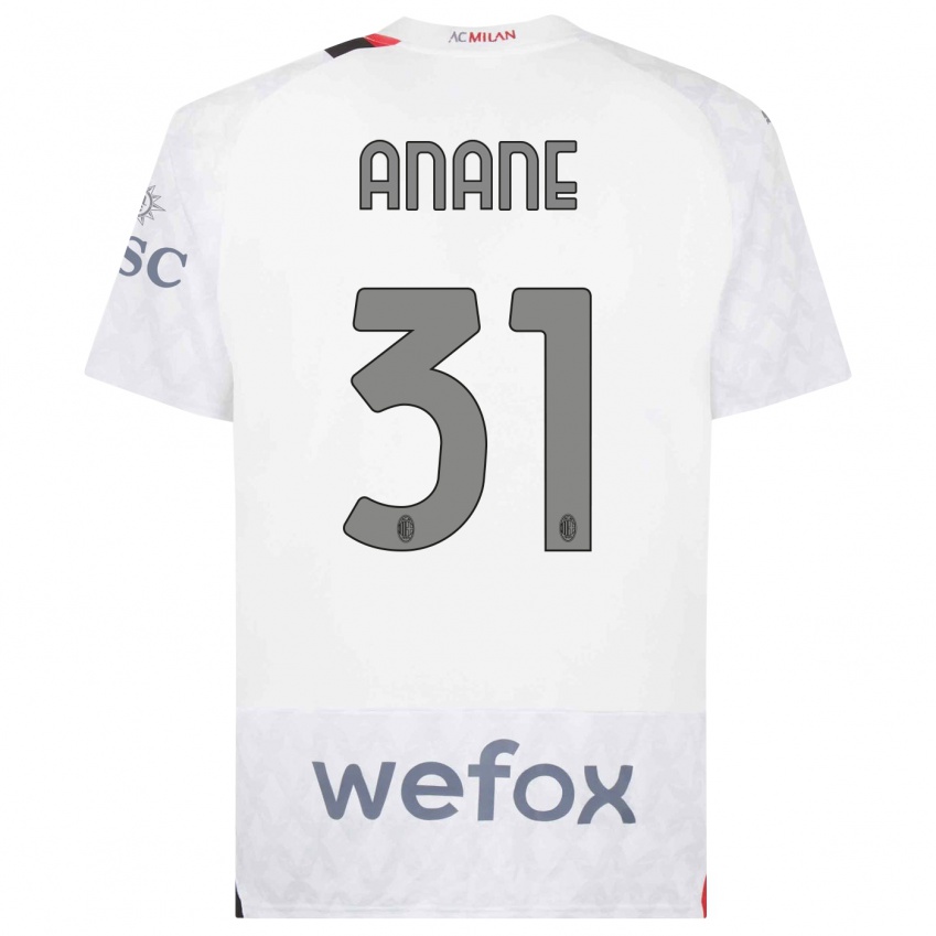 Enfant Maillot Emmanuel Anane #31 Blanc Tenues Extérieur 2023/24 T-Shirt Suisse