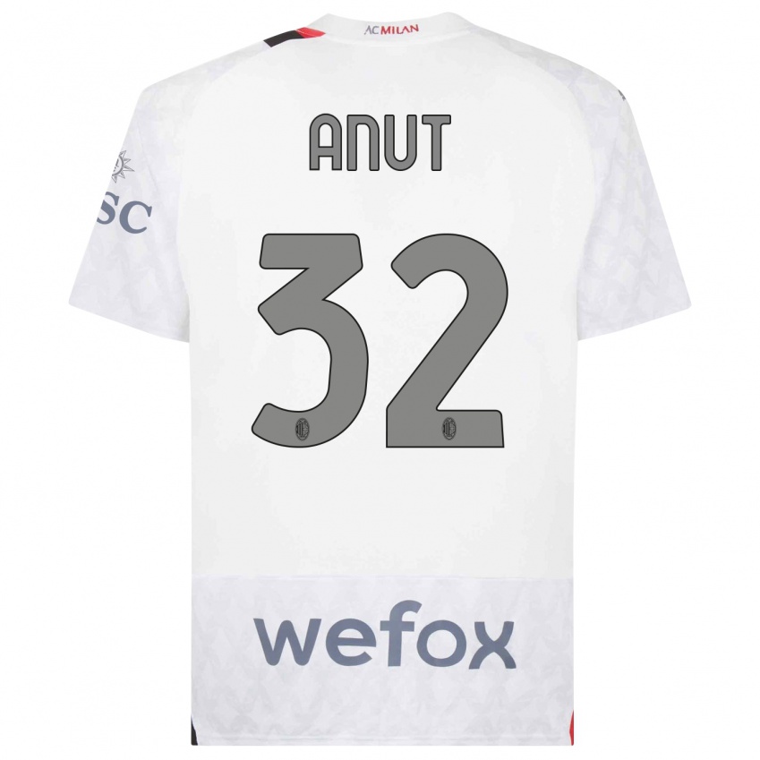 Enfant Maillot Niccolo Anut #32 Blanc Tenues Extérieur 2023/24 T-Shirt Suisse
