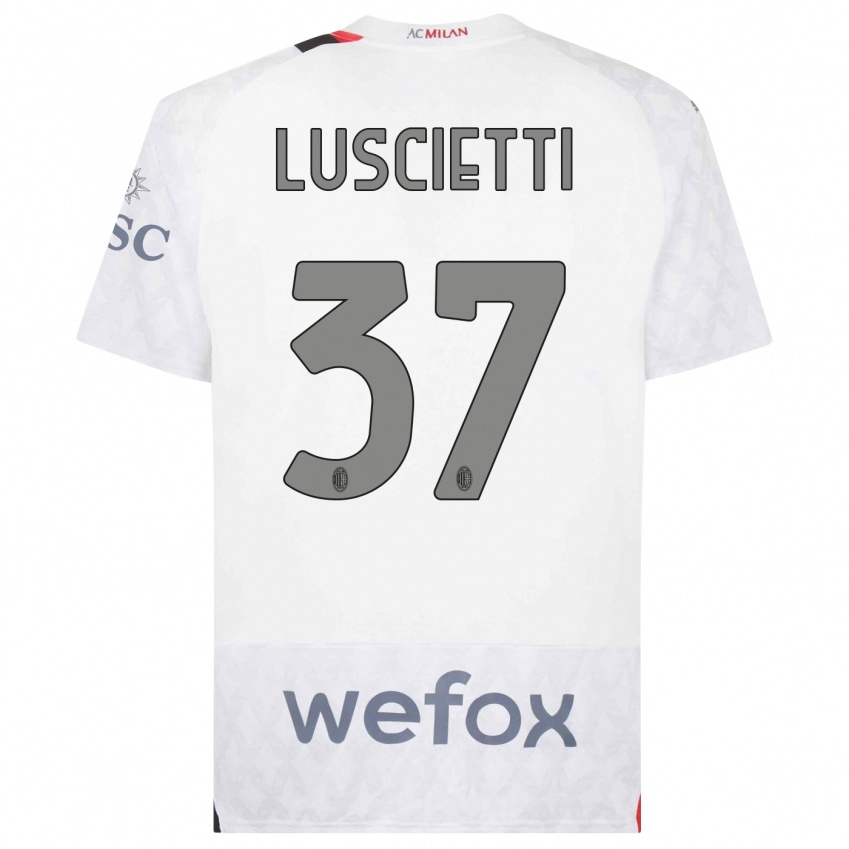 Enfant Maillot Abebe Luscietti #37 Blanc Tenues Extérieur 2023/24 T-Shirt Suisse