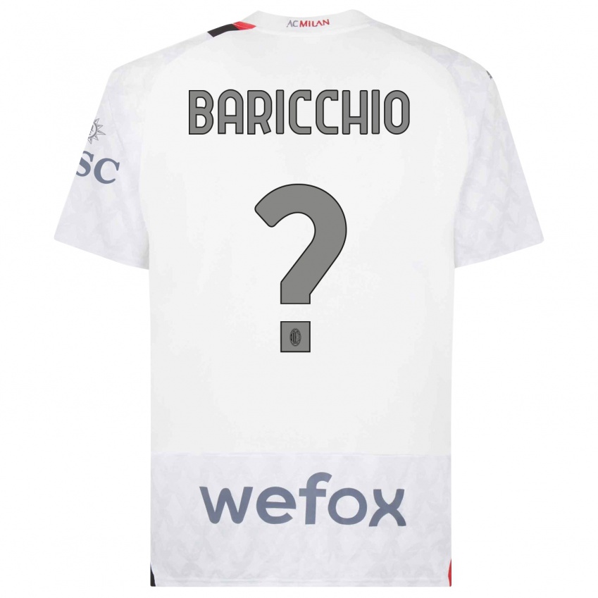 Enfant Maillot Luca Baricchio #0 Blanc Tenues Extérieur 2023/24 T-Shirt Suisse