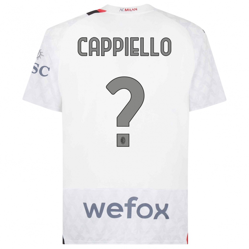 Enfant Maillot Flavio Cappiello #0 Blanc Tenues Extérieur 2023/24 T-Shirt Suisse