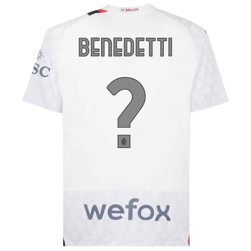 Enfant Maillot Emanuele Benedetti #0 Blanc Tenues Extérieur 2023/24 T-Shirt Suisse