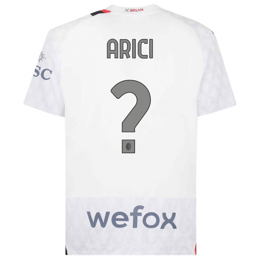 Enfant Maillot Alberto Arici #0 Blanc Tenues Extérieur 2023/24 T-Shirt Suisse
