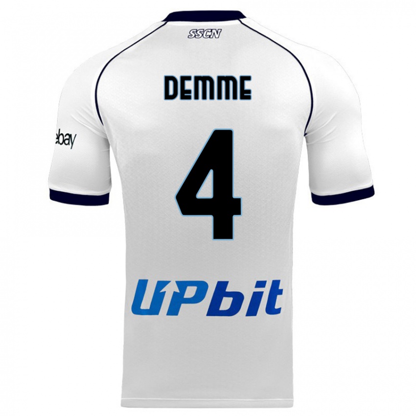 Kinder Diego Demme #4 Weiß Auswärtstrikot Trikot 2023/24 T-Shirt Schweiz